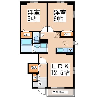 間取図 熊本電気鉄道藤崎線/須屋駅 徒歩31分 1階 築5年