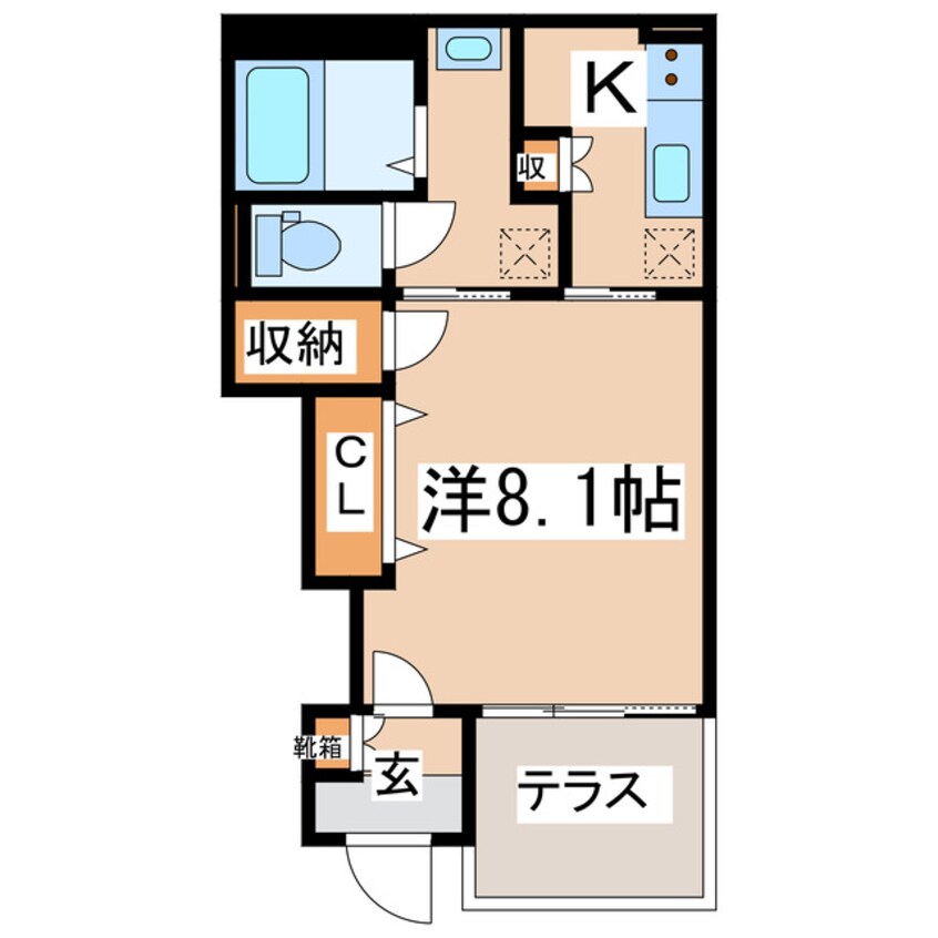 間取図 熊本電気鉄道藤崎線/黒髪町駅 徒歩5分 1階 築4年