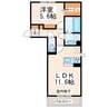 セカンドテラス 1LDKの間取り