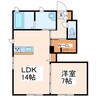 クレセオ　ブレス　Ⅱ番館 1LDKの間取り