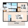 ボナール・三ツ石 1LDKの間取り