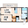 ボナール・三ツ石 1LDKの間取り