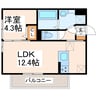 ボナール・三ツ石 1LDKの間取り