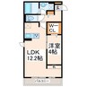 アルバルーチェ黒髪 1LDKの間取り