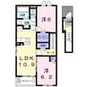 ベルマーレ津浦 2LDKの間取り