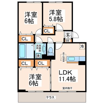 間取図 ヴァン・エスポワール　Ａ・Ｂ