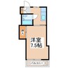 黒髪グリーンハイツ 1Kの間取り