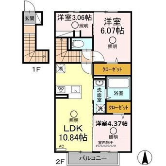 間取図 コンフォルタ・ウルゲ