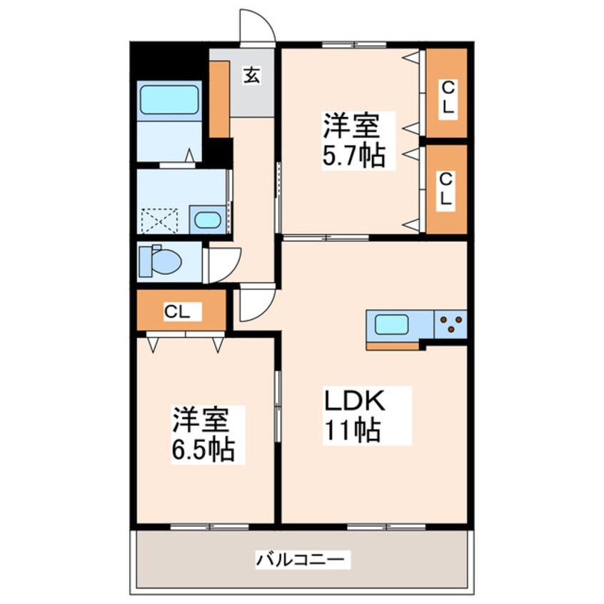 間取図 クロノス52鶴羽田