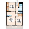 クロノス52鶴羽田 2LDKの間取り
