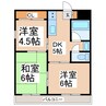 熊本電気鉄道藤崎線/藤崎宮前駅 徒歩5分 4階 築37年 3DKの間取り