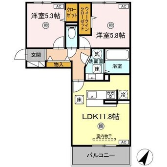 間取図 カーサフェリーチェ（清水新地）