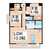 エムズマンション熊本北 2DKの間取り