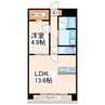 エムズマンション熊本北 1LDKの間取り