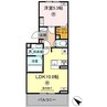 D－ROOM清水新地 1LDKの間取り