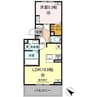 D－ROOM清水新地 1LDKの間取り
