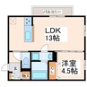 サンベルナール 1LDKの間取り