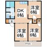 セジュールＨＡＹＡＳＨＩ　A 3DKの間取り