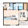 坪井6丁目新築アパート 1LDKの間取り