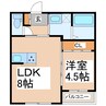 坪井6丁目新築アパート 1LDKの間取り