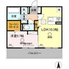 セキュレア合志 1LDKの間取り