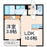 グランソレイユ坪井 1LDKの間取り
