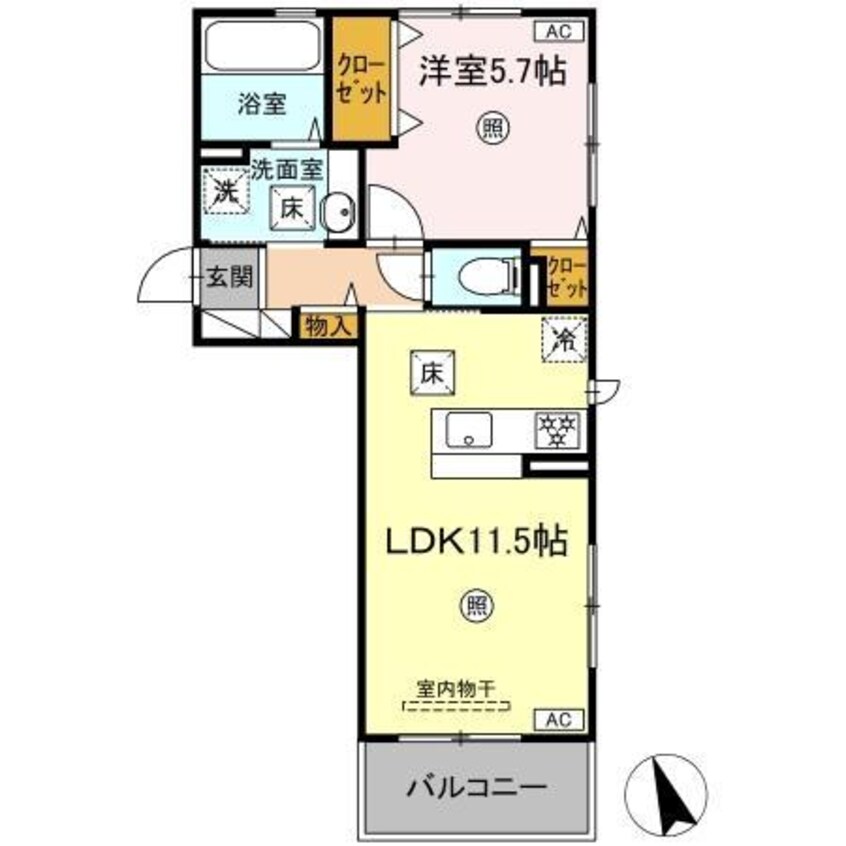間取図 D-ROOM須屋（トリシア）