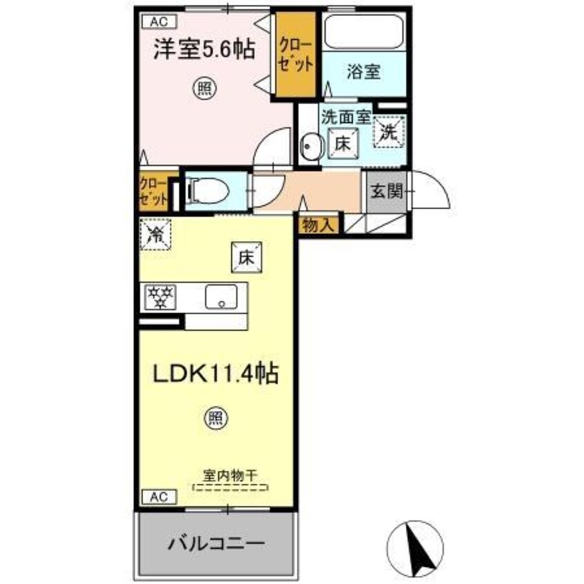 間取図 D-ROOM須屋（トリシア）
