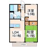 リバ・ラフォーレ・ヒロ 2LDKの間取り