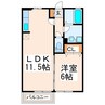 アンジェリカ 1LDKの間取り