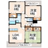熊本市営バス/団地入口 徒歩4分 2階 築23年 3LDKの間取り