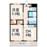 産交バス（熊本市）/龍田小学校前 徒歩1分 4階 築18年 2DKの間取り