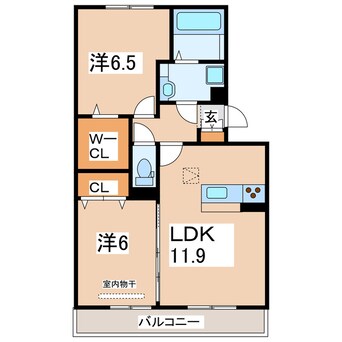 間取図 産交バス（熊本市）/保田窪四ツ角 徒歩4分 2階 築9年