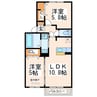 グリーンウッド立田 2LDKの間取り