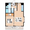 アビタート杉の本 1LDKの間取り