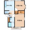 ハイツ若宮 2DKの間取り