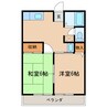 エヌハイム 2DKの間取り