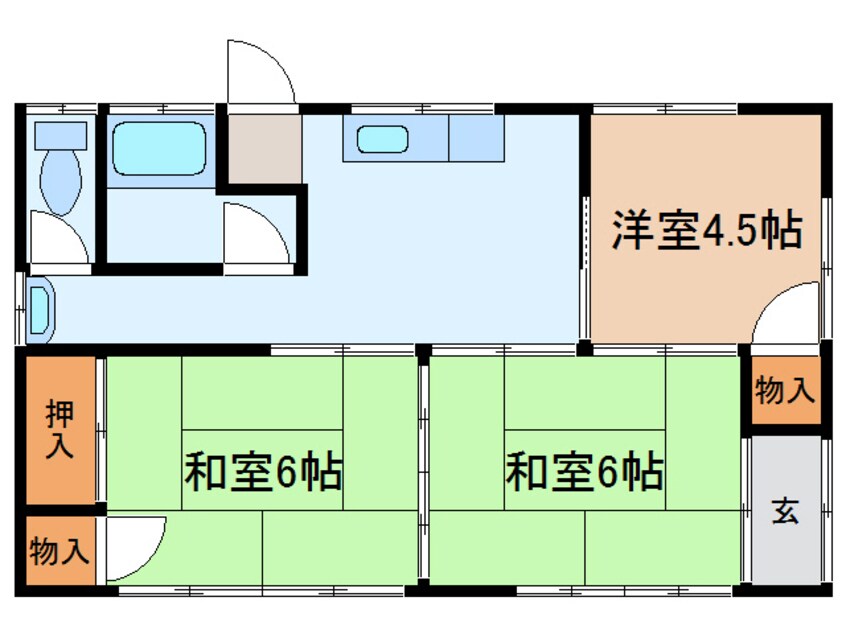 間取図 両毛線/佐野駅 車移動　7分2.2km 1階 築33年