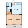 堀米ハイツ 2DKの間取り