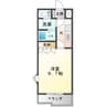 響 1Kの間取り
