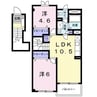 エスポワールステラＢ 2LDKの間取り