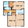 東武佐野線/堀米駅 車移動 2階 築12年 2LDKの間取り
