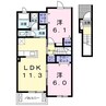 リビエラＣ 2LDKの間取り