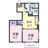 エスポワールＢ 2DKの間取り