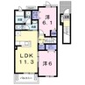 セーリオⅡ 2LDKの間取り