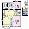 カラジューム雅A 2LDKの間取り