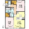 シティハウス高萩1 2LDKの間取り
