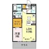 アクロスS 1LDKの間取り