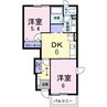 プロムナードC 2DKの間取り