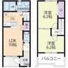メゾンドゥ・ボヌール 2LDKの間取り